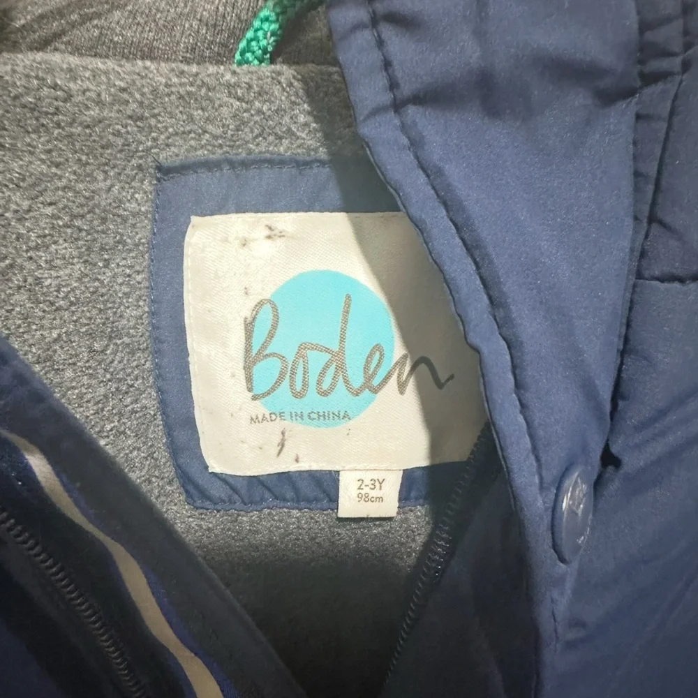 Mini‎ Boden Navy Hooded Puffer Jacket little kids 7-8